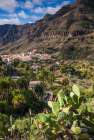 Spain-Canary Islands-Gran Canaria Island-Fataga-high angle village view Art Print
